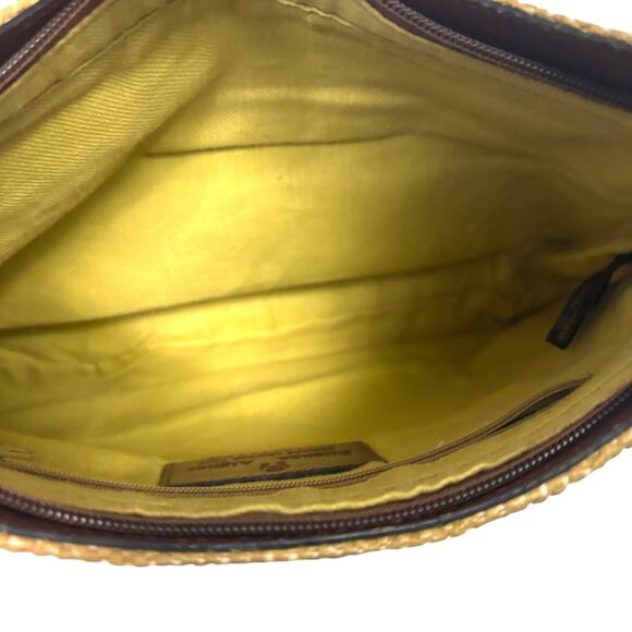 Etienne Aigner Vintage Woven Straw Leather Bag Shoulder Handbag Purse 80s 90s - Picture 10 of 14